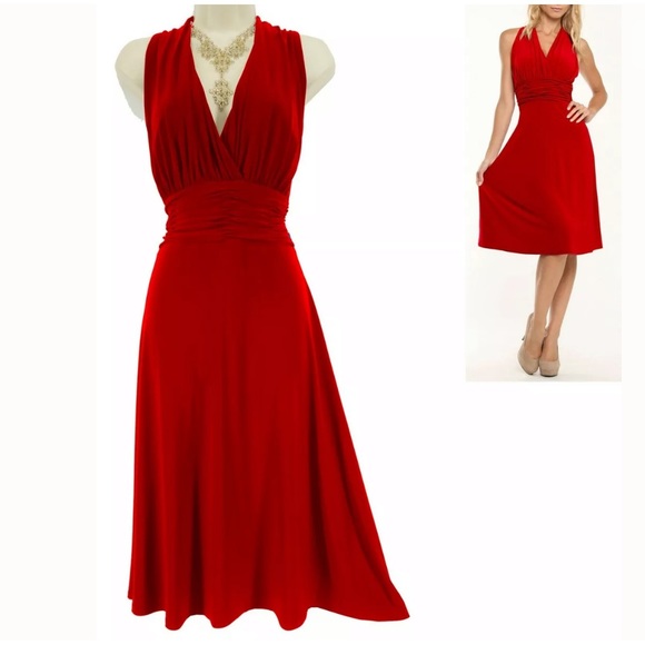Jones Wear Dresses & Skirts - 16 XL 1X▪️RED RUCHED WAIST MIDI DRESS Plus Size Jones Wear Dresses & Skirts - 16 XL 1X▪️RED RUCHED WAIST MIDI DRESS Plus Size